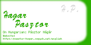 hagar pasztor business card